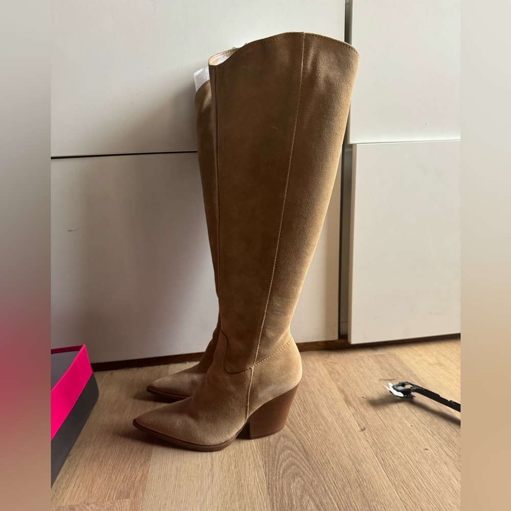 Vince Camuto Oyennda knee high boot Tortilla tan suede